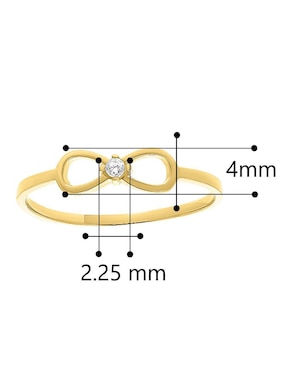 Anillo de infinito Horoz 14 k de oro zirconia pulido