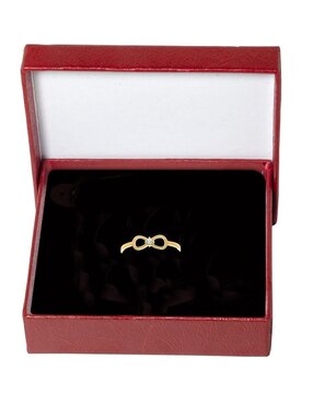 Anillo de infinito Horoz 14 k de oro zirconia pulido