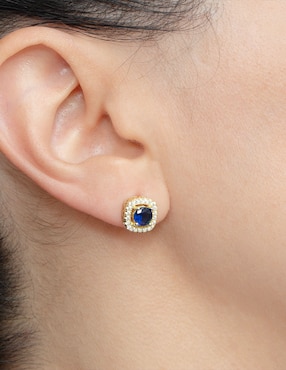 Broqueles cuadrados Carré de plata P 925 con acabado pavé zirconia