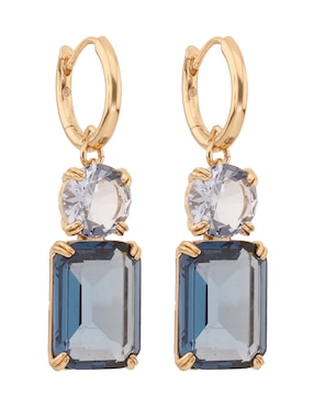 Aretes cortos rectangulares Lauren Ralph Lauren Marjorie con acabado brillante