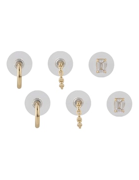 Set de aretes Lauren Ralph Lauren Loraine con acabado brillante zirconia cúbica