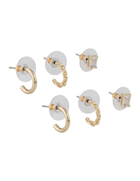 Set de aretes Lauren Ralph Lauren Loraine con acabado brillante zirconia cúbica