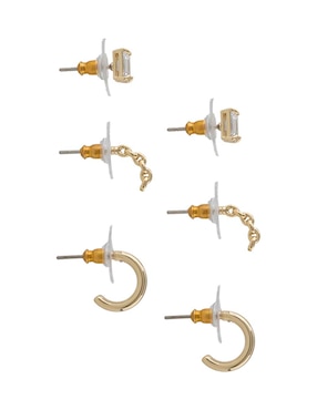 Set de aretes Lauren Ralph Lauren Loraine con acabado brillante zirconia cúbica