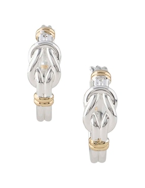 Aretes de aro de nudo Lauren Ralph Lauren Daisie con acabado pulido