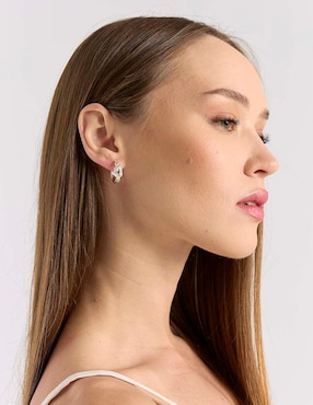 Aretes de aro de nudo Lauren Ralph Lauren Daisie con acabado pulido