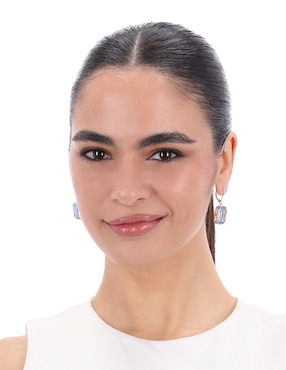 Aretes cortos rectangulares Lauren Ralph Lauren Marjorie con acabado brillante