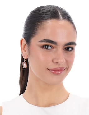 Aretes cortos rectangulares Lauren Ralph Lauren Marjorie con acabado brillante