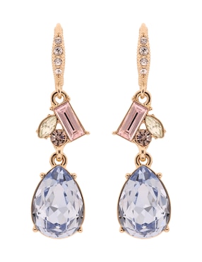 Aretes largos de gota Givenchy Rhinestone Rainbow con acabado brillante