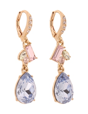 Aretes largos de gota Givenchy Rhinestone Rainbow con acabado brillante