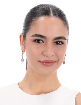 Aretes largos de gota Givenchy Rhinestone Rainbow con acabado brillante