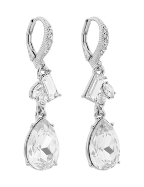 Aretes largos de gota Givenchy Rhinestone Rainbow con acabado brillante