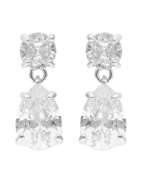 Aretes cortos de gota Givenchy Silver con acabado brillante