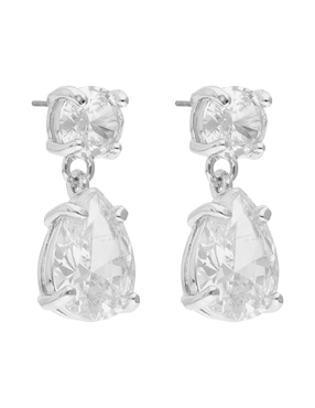 Aretes cortos de gota Givenchy Silver con acabado brillante