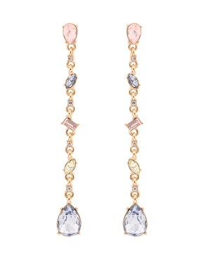 Aretes largos Givenchy Rhinestone Rainbow con acabado brillante