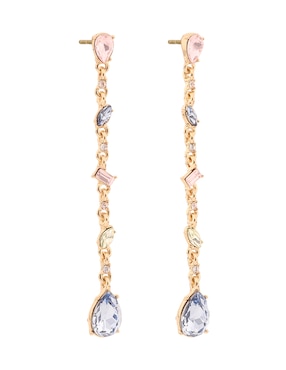 Aretes largos Givenchy Rhinestone Rainbow con acabado brillante