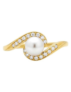 Anillo Zvezda Aurore circonita con acabado baño de oro 18 k