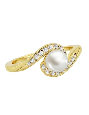 Anillo Zvezda Aurore circonita con acabado baño de oro 18 k