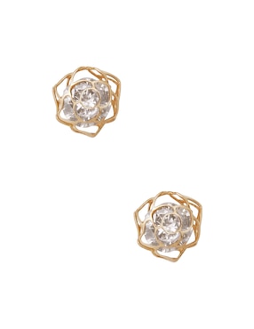 Broqueles de flor Westies zirconia