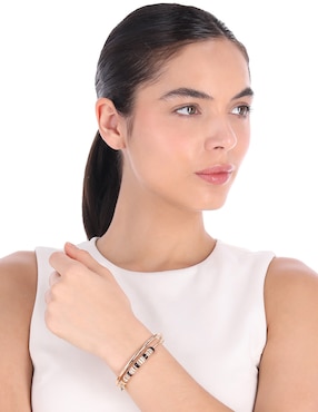 Pulsera Nine West Leather Tortoise acabado pulido