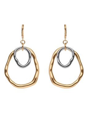 Aretes largos circulares Nine West Tritone Organic Discs con acabado pulido