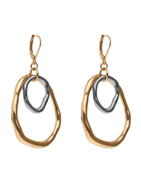 Aretes largos circulares Nine West Tritone Organic Discs con acabado pulido