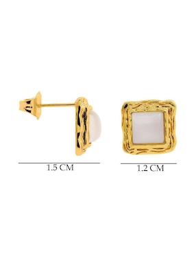 Aretes cuadrados Oro Angelus con acabado pulido