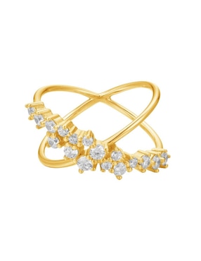 Anillo Les Néréides Classic Revisite de plata P 925 cristal con acabado baño de oro