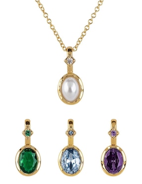 Set collar Luckyly Alea 14 K zirconia cúbica