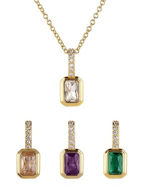 Set collar Luckyly Alea 14 K zirconia cúbica