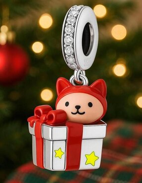 Charm de gato Glamcharm regalo navidad no pica de plata P 925