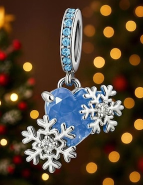 Charm de corazón Glamcharm copos de nieve de plata P 925