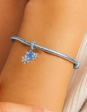 Charm de corazón Glamcharm copos de nieve de plata P 925