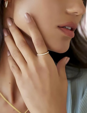 Anillo con gema Mink P 925 de plata circonita brillante