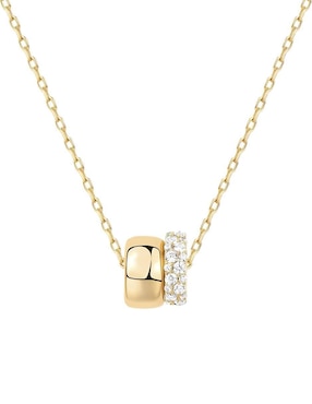 Collar con dije Mink de plata P 925 y oro 14 k