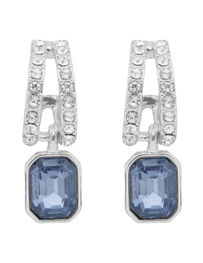 Aretes cortos cuadrados Anne Klein Breezy con acabado pavé