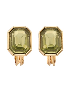 Aretes cortos cuadrados Anne Klein Breezy con acabado brillante
