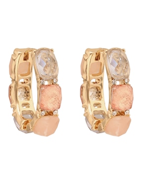 Aretes cortos circulares Anne Klein Anne Klein X Anjelica Roselyn con acabado pavé