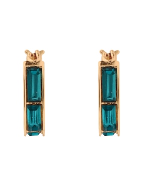 Aretes huggies DKNY Molly Recolors con acabado pavé
