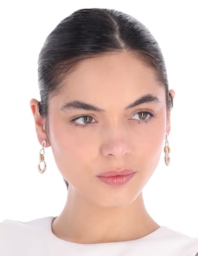 Aretes largos Anne Klein Tulip Time con acabado brillante