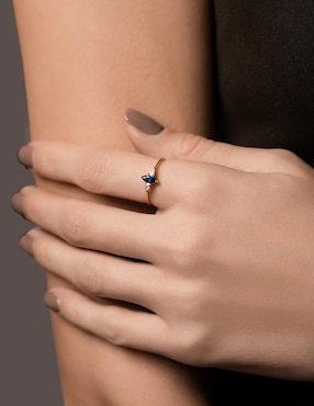 Anillo Gladkova Joyería P 925 de plata zafiro chapa de oro