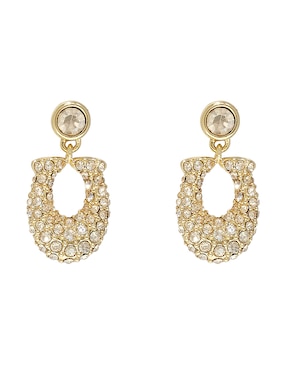 Aretes cortos Coach con acabado pavé
