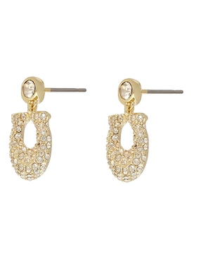 Aretes cortos Coach con acabado pavé
