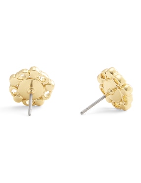 Broqueles de flor coach con acabado liso brillante