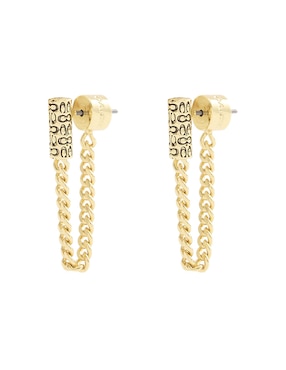 Aretes largos Coach con acabado pulido