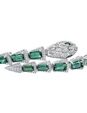 Brazalete Gladkova Joyería de plata con esmeralda P 925 con acabado liso