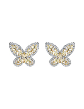 Broqueles de mariposa Gladkova Joyería de plata P 925 con acabado brillante topacio