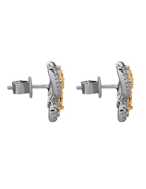 Broqueles de mariposa Gladkova Joyería de plata P 925 con acabado brillante topacio