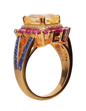 Anillo Gladkova Joyería P 925 de plata zirconia chapa de oro