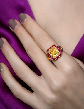 Anillo Gladkova Joyería P 925 de plata zirconia chapa de oro