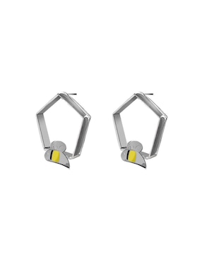 Aretes cortos de abeja Cometa de plata P 925 con acabado brillante